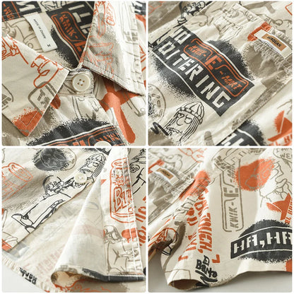 Manorin | Casual Print Overhemd Heren