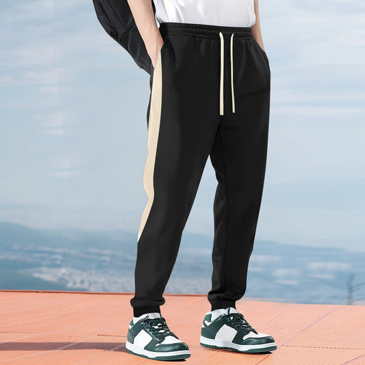 Heren Joggingbroek – Relaxed Fit – Katoenmix – Zijstreep – Boorden – Trekkoord Taille
