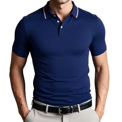 Heren Poloshirt – Slank Pasvorm – Ademend Comfort – Korte Mouwen Atletische Stijl