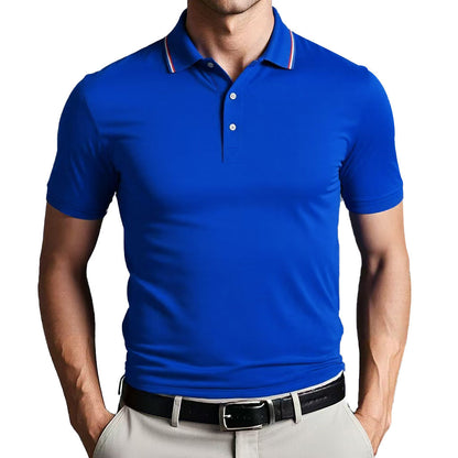 Heren Poloshirt – Slank Pasvorm – Ademend Comfort – Korte Mouwen Atletische Stijl