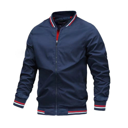 Heren Jack – Slim Fit – Opstaande Kraag – Ribboorden – Ritsluiting
