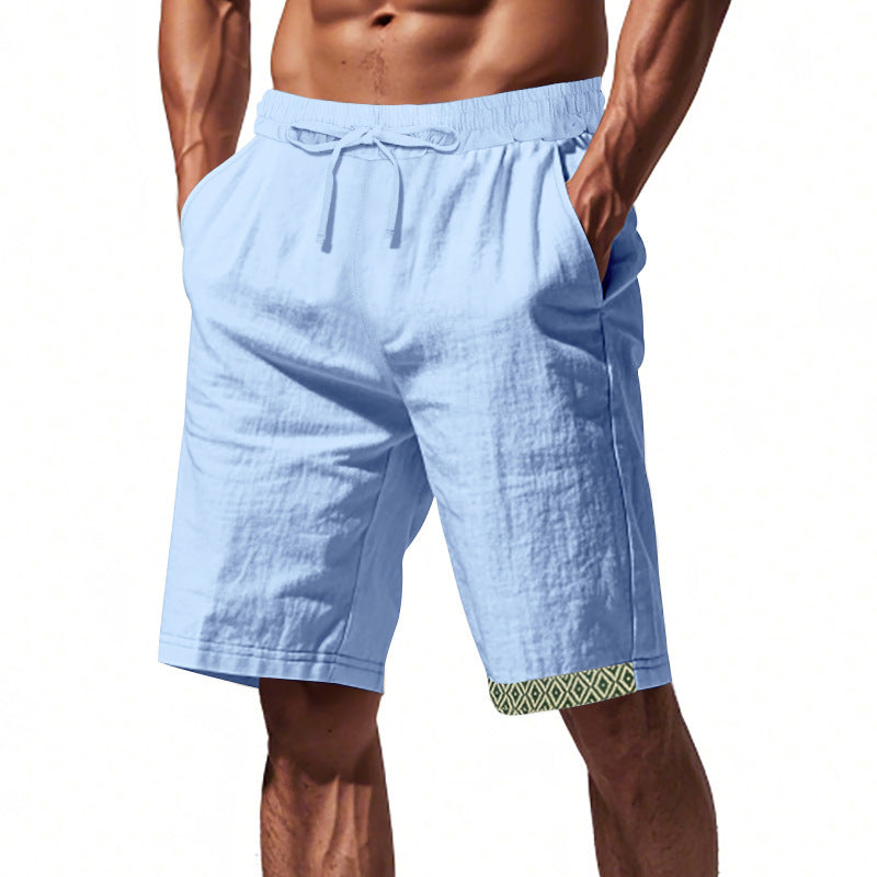 Heren Short – Losse Pasvorm – Natuurlijke Stoffen – Trekkoord – Boho Afwerking