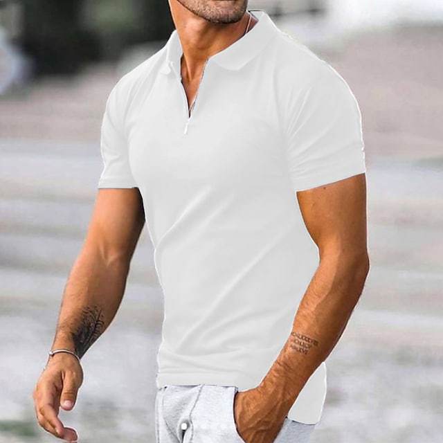 Heren Polo Shirt – Slim Fit – Ritskraag – Korte Mouw – Ademend Blended Design