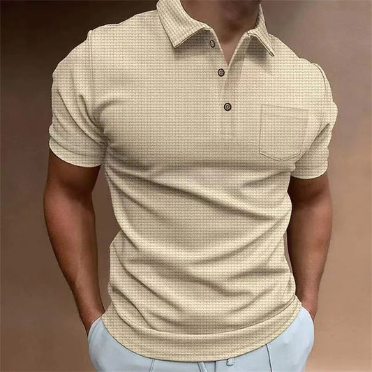 Heren Poloshirt – Slim Fit – Ademend Piqué – Borstzak – Klassieke Kraag