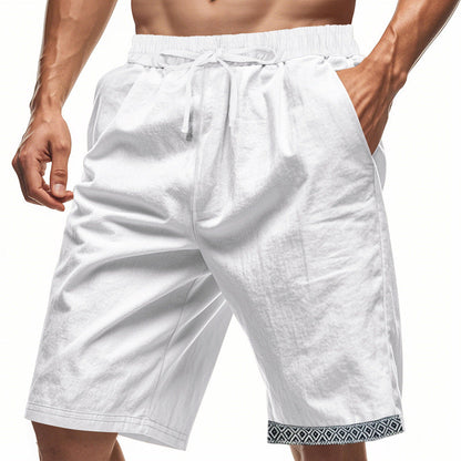 Heren Short – Losse Pasvorm – Natuurlijke Stoffen – Trekkoord – Boho Afwerking
