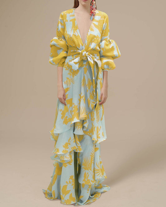 Nathalie - Unieke Chiffon Feestjurk
