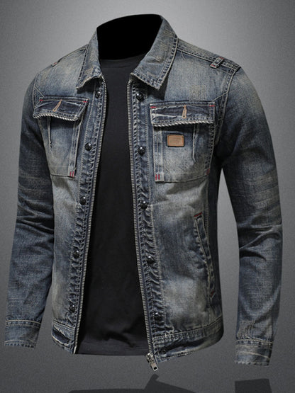 Heren Spijkerjack – Regular Fit – Knoopsluiting – Borstzakken – Casual Stijl