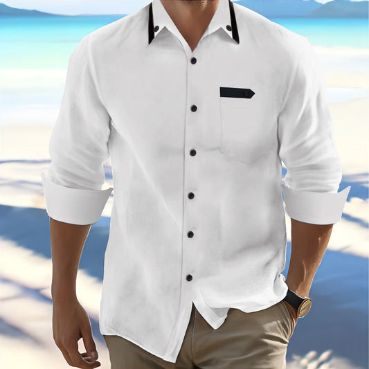 Heren Overhemd – Regular Fit – Ademende Stof – Omgeslagen Mouwen – Casual Look