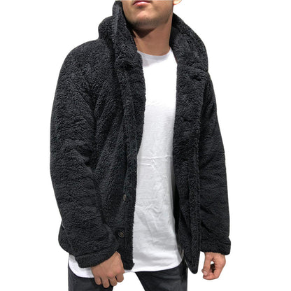 Heren Hooded Jack – Fleece – Relaxte Pasvorm – Knoopsluiting – Casual Laagje