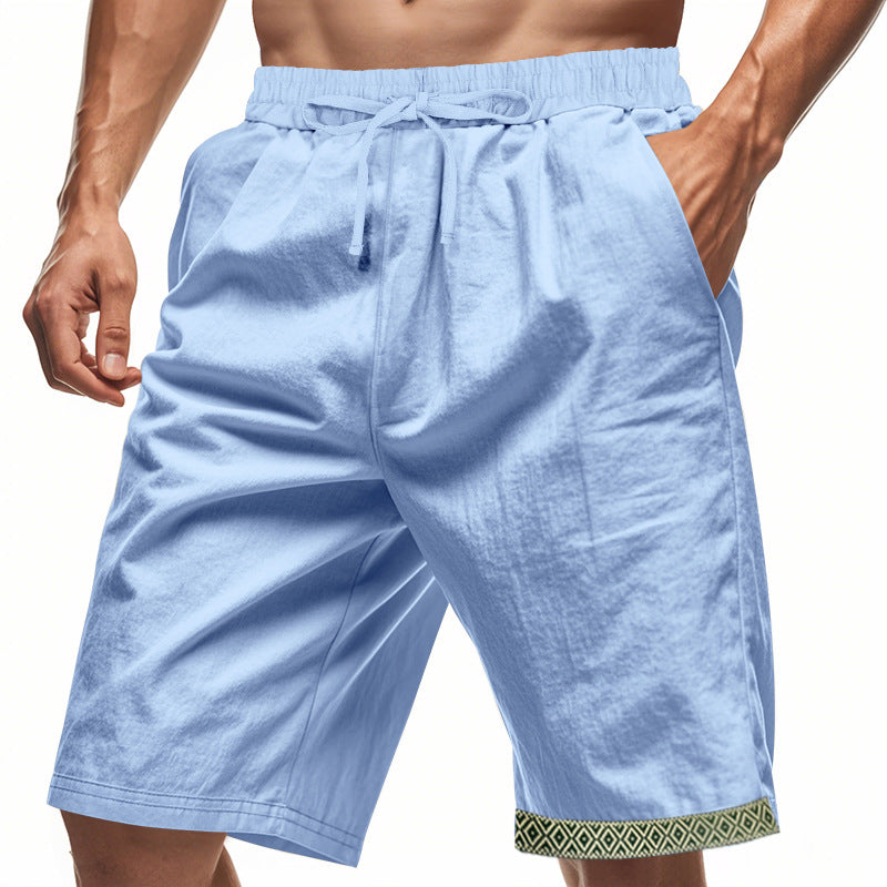 Heren Short – Losse Pasvorm – Natuurlijke Stoffen – Trekkoord – Boho Afwerking