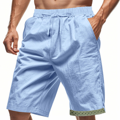 Heren Short – Losse Pasvorm – Natuurlijke Stoffen – Trekkoord – Boho Afwerking