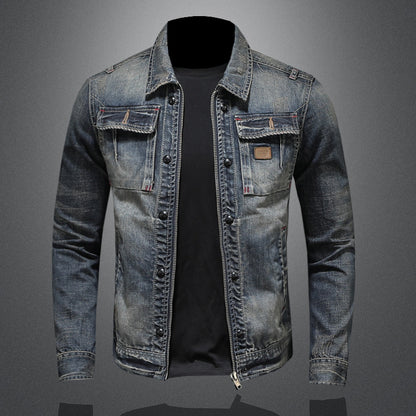 Heren Spijkerjack – Regular Fit – Knoopsluiting – Borstzakken – Casual Stijl