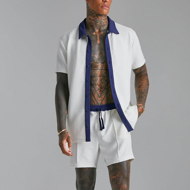 Heren Overhemd Korte Mouw – Relaxed Fit – Open Front – Lichtgewicht Casual