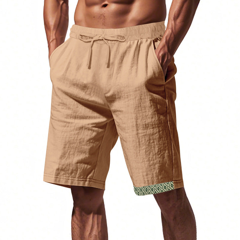 Heren Short – Losse Pasvorm – Natuurlijke Stoffen – Trekkoord – Boho Afwerking