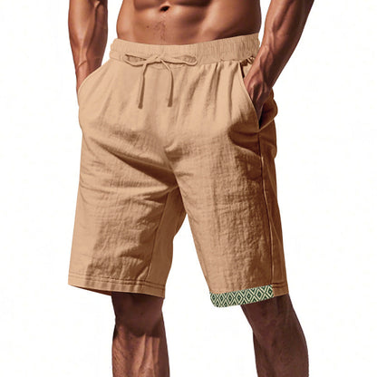Heren Short – Losse Pasvorm – Natuurlijke Stoffen – Trekkoord – Boho Afwerking