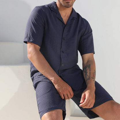 Heren Tweedelige Set – Ademend Comfort – Relaxte Pasvorm – Korte Mouwen & Korts