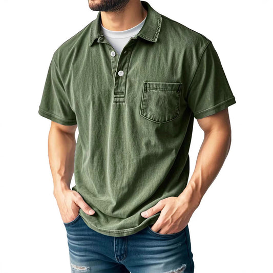 Heren Poloshirt – Relaxte Pasvorm – Korte Mouw – Borstzak – Ademend Materiaal