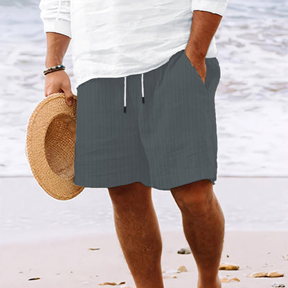 Heren korte broek – Relaxed fit – Ademende stof – Trekkoord – Steekzakken
