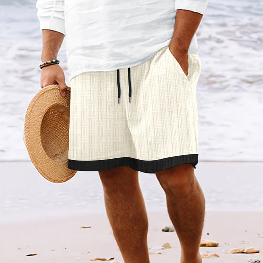 Heren strandshort – Relaxed fit – Ademende stof – Elastische taille met koord