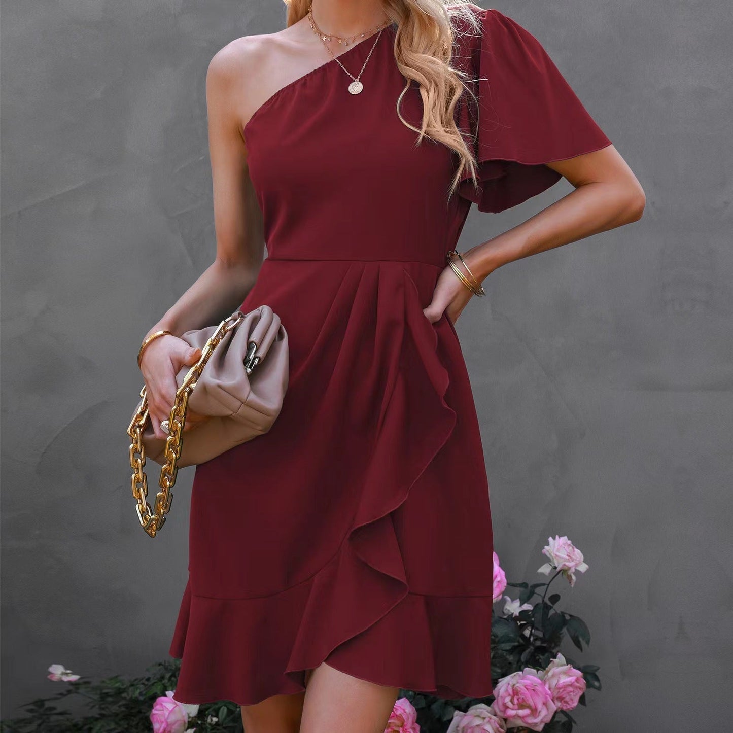 Lavina | Chique Off-Shoulder Cocktailjurk