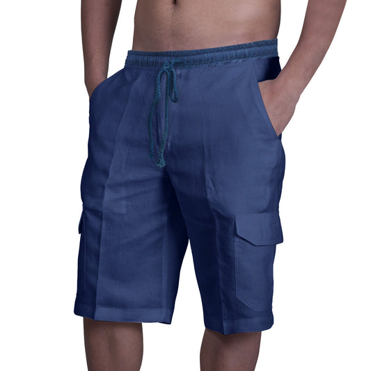 Heren cargo short – Relaxed fit – Ademend materiaal – Flapzakken – Elastische tailleband