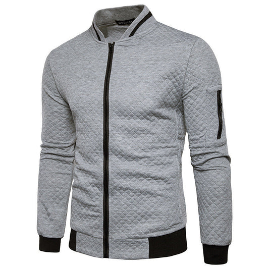 Heren Sweatvest Cardigan – Slim Fit – Gewatteerd – Ritsluiting – Mouwzak