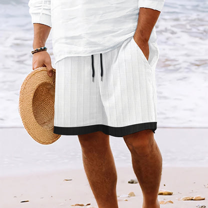 Heren strandshort – Relaxed fit – Ademende stof – Elastische taille met koord