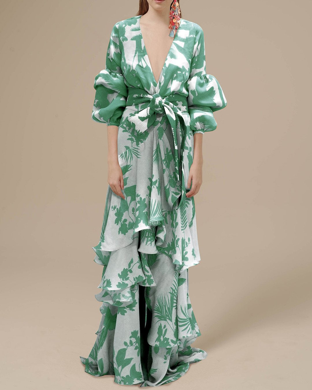 Melania - Bedrukte chiffon feestjurk
