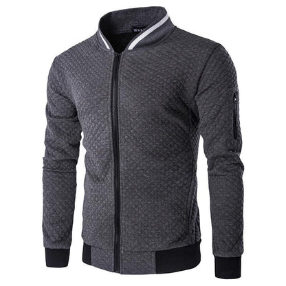 Heren Sweatvest Cardigan – Slim Fit – Gewatteerd – Ritsluiting – Mouwzak