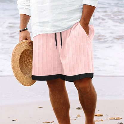Heren strandshort – Relaxed fit – Ademende stof – Elastische taille met koord