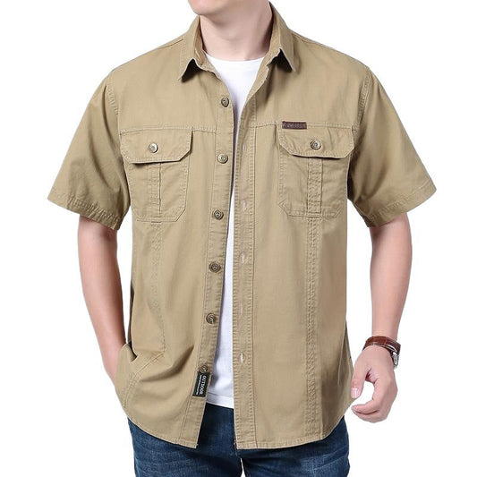 Heren Overhemd Korte Mouw – Relaxed Fit – Katoenmix – Button-Up met Borstzakken