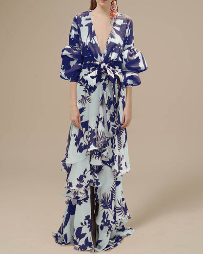 Nathalie - Unieke Chiffon Feestjurk