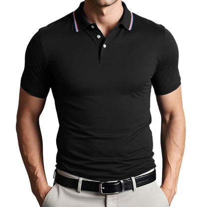 Heren Poloshirt – Slank Pasvorm – Ademend Comfort – Korte Mouwen Atletische Stijl