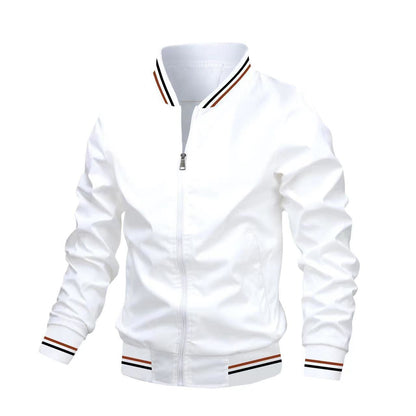 Heren Jack – Slim Fit – Opstaande Kraag – Ribboorden – Ritsluiting
