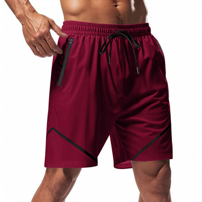 Heren Sportshort – Sneldrogend – Losse Pasvorm – Kniehoogte – Ritszakken – Trekkoord