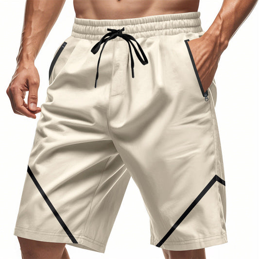 Heren Sportshort – Sneldrogend – Losse Pasvorm – Kniehoogte – Ritszakken – Trekkoord