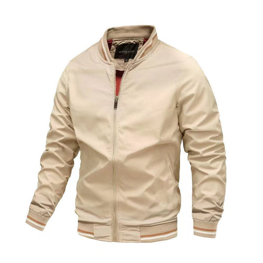 Heren Jack – Slim Fit – Opstaande Kraag – Ribboorden – Ritsluiting