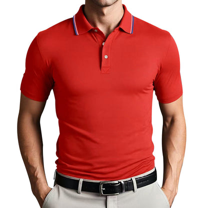 Heren Poloshirt – Slank Pasvorm – Ademend Comfort – Korte Mouwen Atletische Stijl