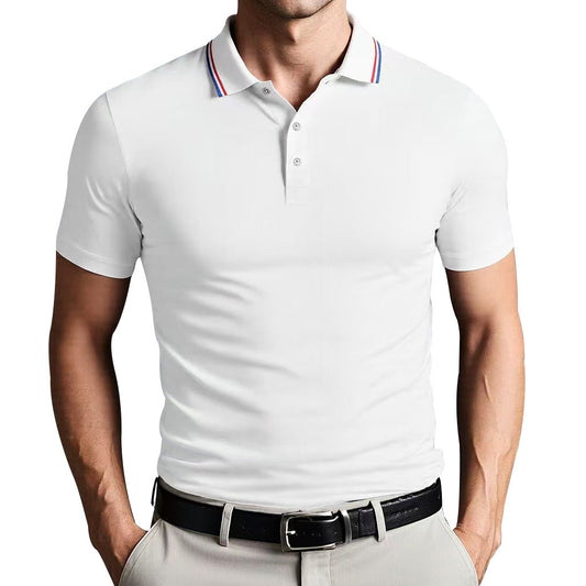 Heren Poloshirt – Slank Pasvorm – Ademend Comfort – Korte Mouwen Atletische Stijl