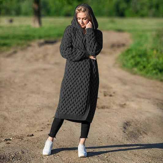 Mavis | Lange Gebreide Hoodie