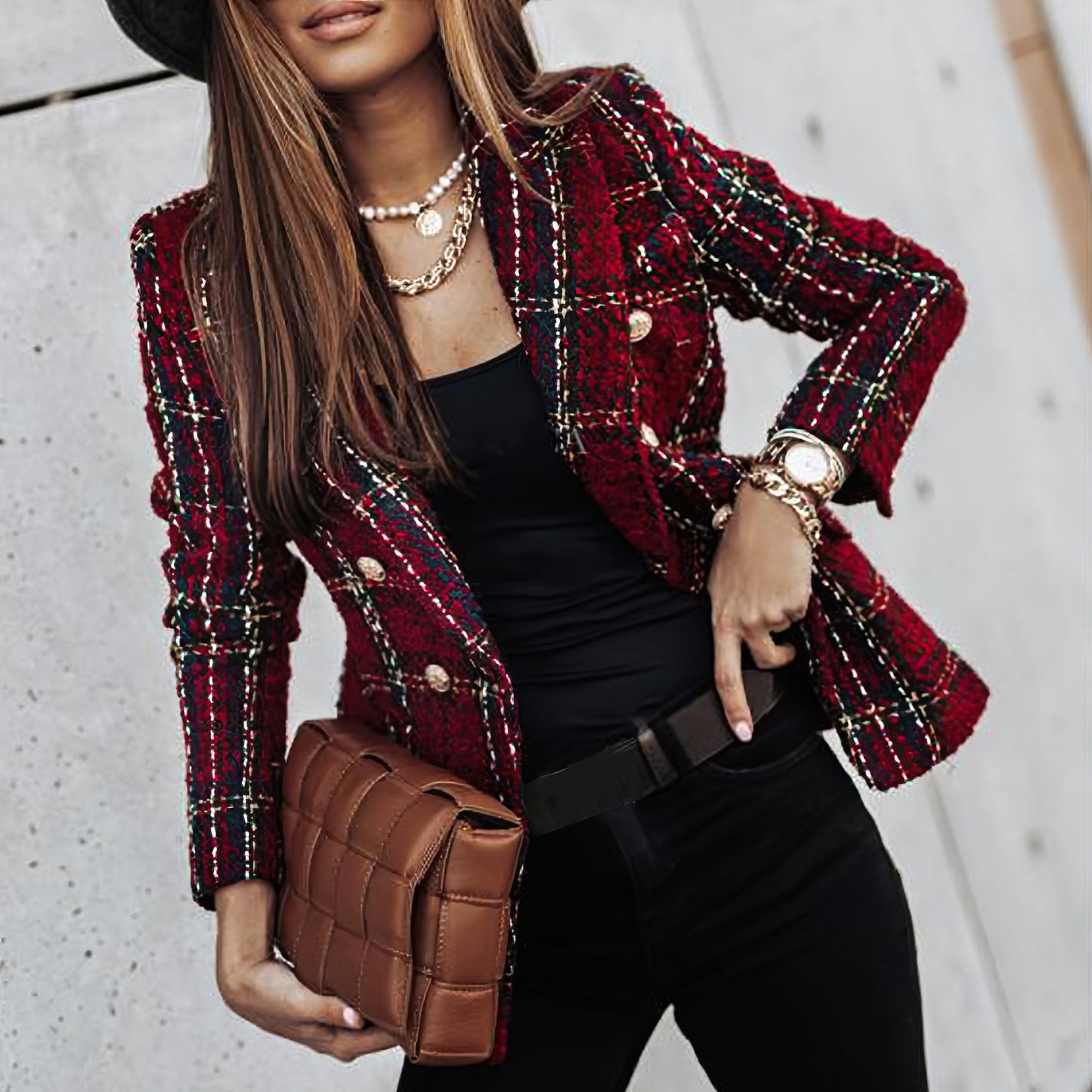 Otylia | Elegante Geruite Blazer