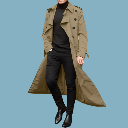 Heren trenchcoat – Getailleerd model – Katoen – Dubbelrijig met ceintuur