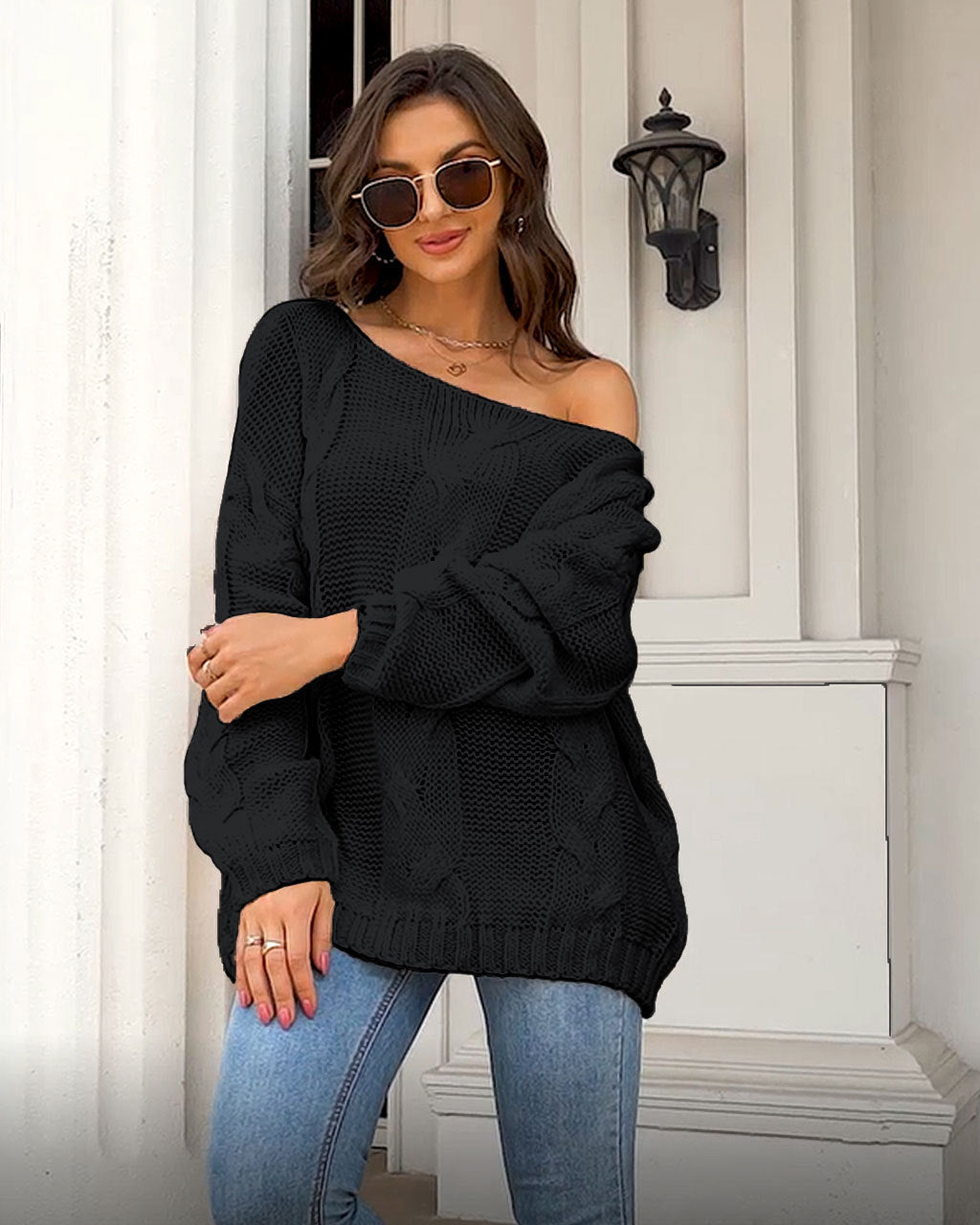 Mirilla | Gebreide Off-shoulder Trui