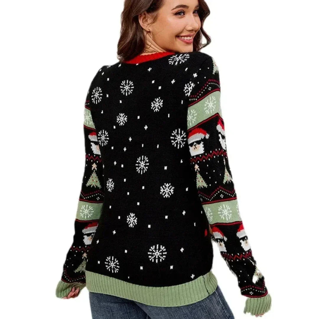 Raelene | Leuke Lama Print Kersttrui