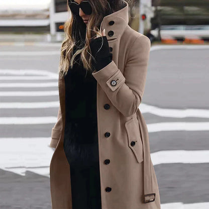Edyta | Lange Trenchcoat Met Knopen