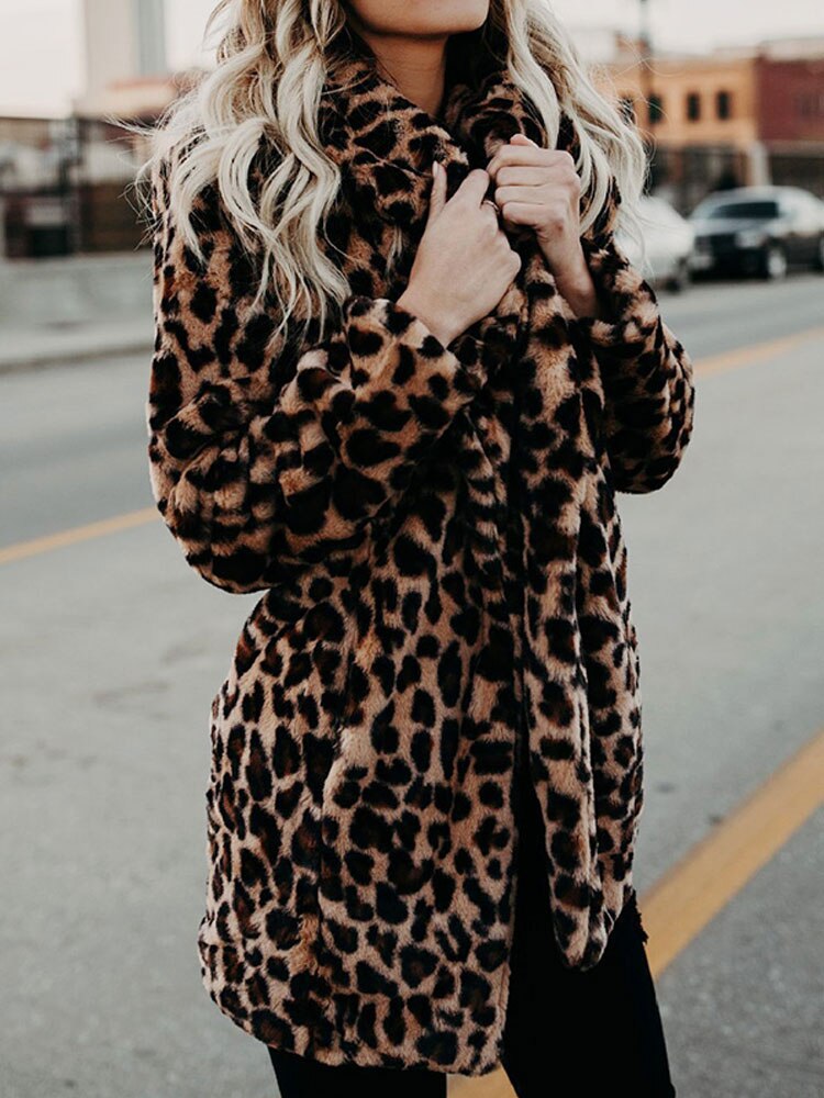 Dolica | Trendy Jas Met Luipaardprint