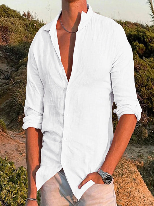 Caerwyn | Effen Lange Mouwen Shirt