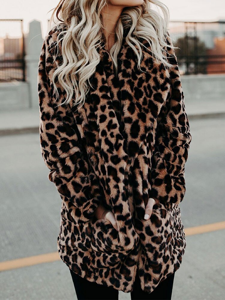 Dolica | Trendy Jas Met Luipaardprint