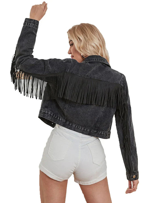 Meridel | Cropped Jas met Fringe
