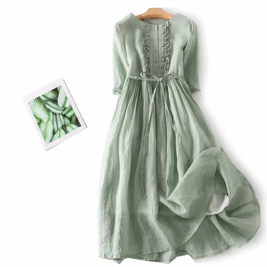 Nina- Classic Linnen Jurk